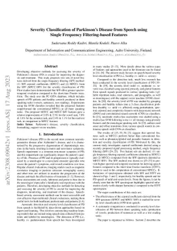 Severity Classification of Parkinson's Disease from Speech using Single
  Frequency Filtering-based Features