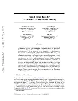 Kernel-Based Tests for Likelihood-Free Hypothesis Testing