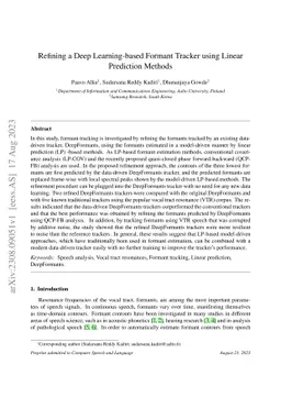 Refining a Deep Learning-based Formant Tracker using Linear Prediction
  Methods