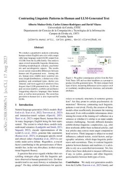 Contrasting Linguistic Patterns in Human and LLM-Generated Text