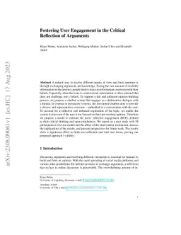 Fostering User Engagement in the Critical Reflection of Arguments