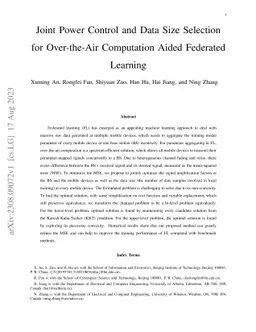 Joint Power Control and Data Size Selection for Over-the-Air Computation
  Aided Federated Learning