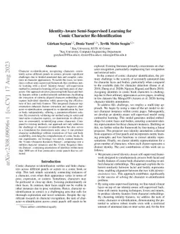 Identity-Aware Semi-Supervised Learning for Comic Character
  Re-Identification