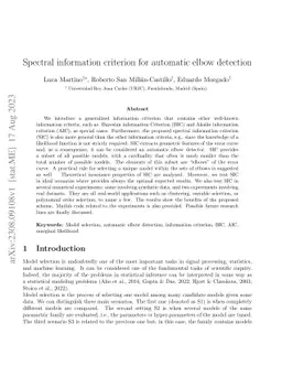 Spectral information criterion for automatic elbow detection