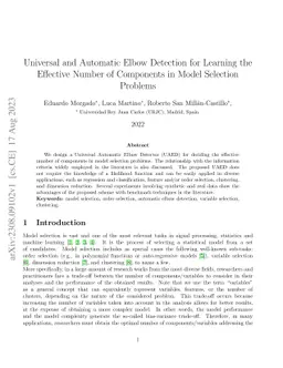 Universal and Automatic Elbow Detection for Learning the Effective
  Number of Components in Model Selection Problems