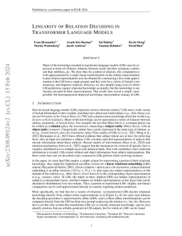 Linearity of Relation Decoding in Transformer Language Models
