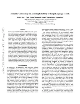 Semantic Consistency for Assuring Reliability of Large Language Models