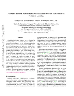 FedPerfix: Towards Partial Model Personalization of Vision Transformers
  in Federated Learning