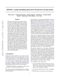 Half-Hop: A graph upsampling approach for slowing down message passing