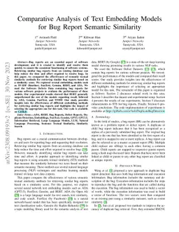 A Comparative Study of Text Embedding Models for Semantic Text
  Similarity in Bug Reports