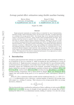 Average partial effect estimation using double machine learning