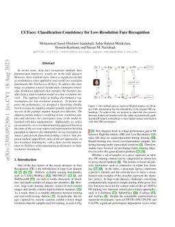 CCFace: Classification Consistency for Low-Resolution Face Recognition