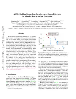 ASAG: Building Strong One-Decoder-Layer Sparse Detectors via Adaptive
  Sparse Anchor Generation