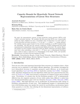 Capacity Bounds for Hyperbolic Neural Network Representations of Latent
  Tree Structures