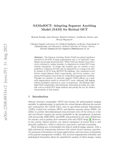 SAMedOCT: Adapting Segment Anything Model (SAM) for Retinal OCT