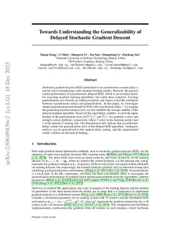 Towards Understanding the Generalizability of Delayed Stochastic Gradient Descent