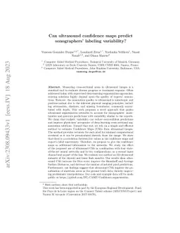 Can ultrasound confidence maps predict sonographers' labeling
  variability?