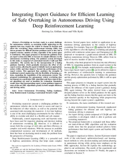 Integrating Expert Guidance for Efficient Learning of Safe Overtaking in
  Autonomous Driving Using Deep Reinforcement Learning