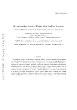 Reconstructing $S$-matrix Phases with Machine Learning