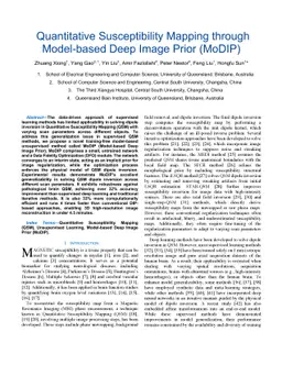 Quantitative Susceptibility Mapping through Model-based Deep Image Prior
  (MoDIP)