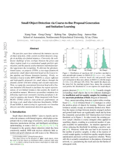 Small Object Detection via Coarse-to-fine Proposal Generation and
  Imitation Learning