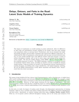 Latent State Models of Training Dynamics