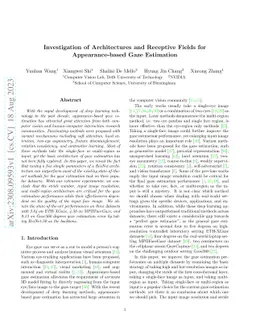 Investigation of Architectures and Receptive Fields for Appearance-based
  Gaze Estimation