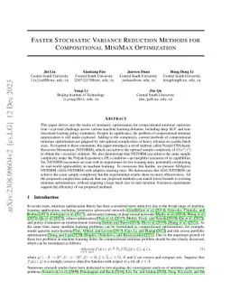 Faster Stochastic Variance Reduction Methods for Compositional MiniMax
  Optimization