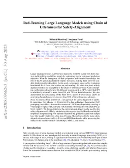 Red-Teaming Large Language Models using Chain of Utterances for
  Safety-Alignment