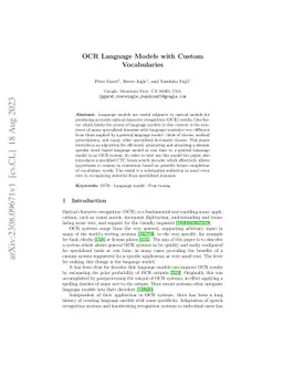 OCR Language Models with Custom Vocabularies