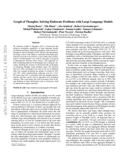 Graph of Thoughts: Solving Elaborate Problems with Large Language Models