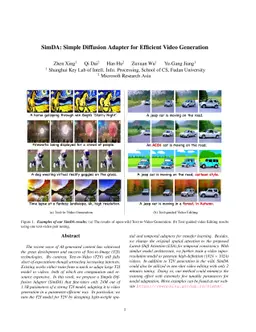 SimDA: Simple Diffusion Adapter for Efficient Video Generation