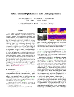 Robust Monocular Depth Estimation under Challenging Conditions