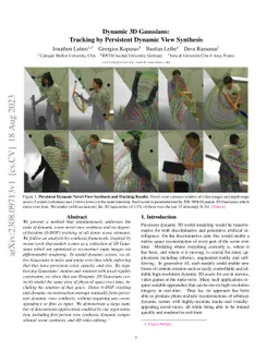 Dynamic 3D Gaussians: Tracking by Persistent Dynamic View Synthesis