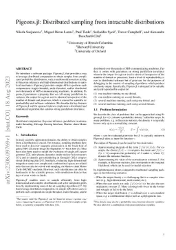 Pigeons.jl: Distributed Sampling From Intractable Distributions