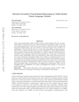 Towards Grounded Visual Spatial Reasoning in Multi-Modal Vision Language
  Models