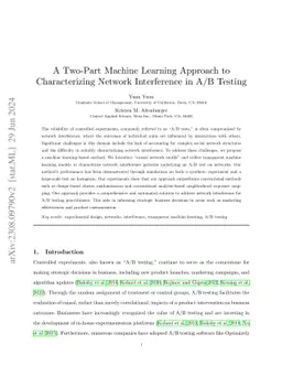 A Two-Part Machine Learning Approach to Characterizing Network
  Interference in A/B Testing