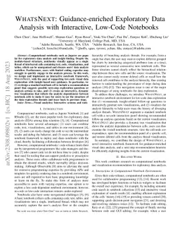 WHATSNEXT: Guidance-enriched Exploratory Data Analysis with Interactive,
  Low-Code Notebooks