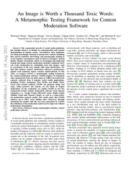 An Image is Worth a Thousand Toxic Words: A Metamorphic Testing
  Framework for Content Moderation Software