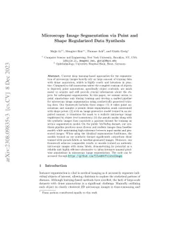 Microscopy Image Segmentation via Point and Shape Regularized Data
  Synthesis