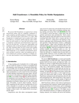 Skill Transformer: A Monolithic Policy for Mobile Manipulation