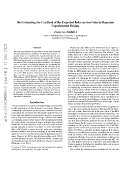 On Estimating the Gradient of the Expected Information Gain in Bayesian
  Experimental Design