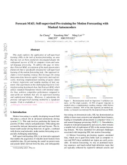 Forecast-MAE: Self-supervised Pre-training for Motion Forecasting with
  Masked Autoencoders