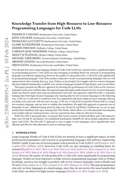 Knowledge Transfer from High-Resource to Low-Resource Programming
  Languages for Code LLMs