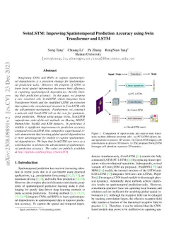 SwinLSTM:Improving Spatiotemporal Prediction Accuracy using Swin
  Transformer and LSTM