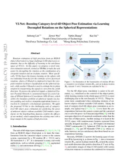VI-Net: Boosting Category-level 6D Object Pose Estimation via Learning
  Decoupled Rotations on the Spherical Representations