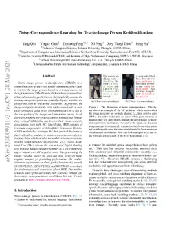 Noisy-Correspondence Learning for Text-to-Image Person Re-identification