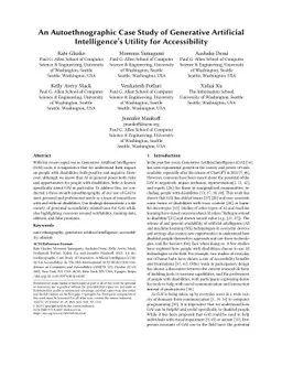 An Autoethnographic Case Study of Generative Artificial Intelligence's
  Utility for Accessibility