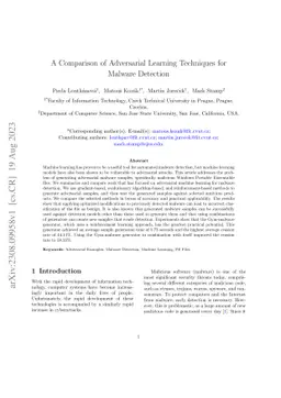 A Comparison of Adversarial Learning Techniques for Malware Detection
