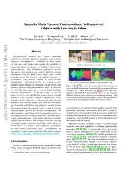 Semantics Meets Temporal Correspondence: Self-supervised Object-centric
  Learning in Videos